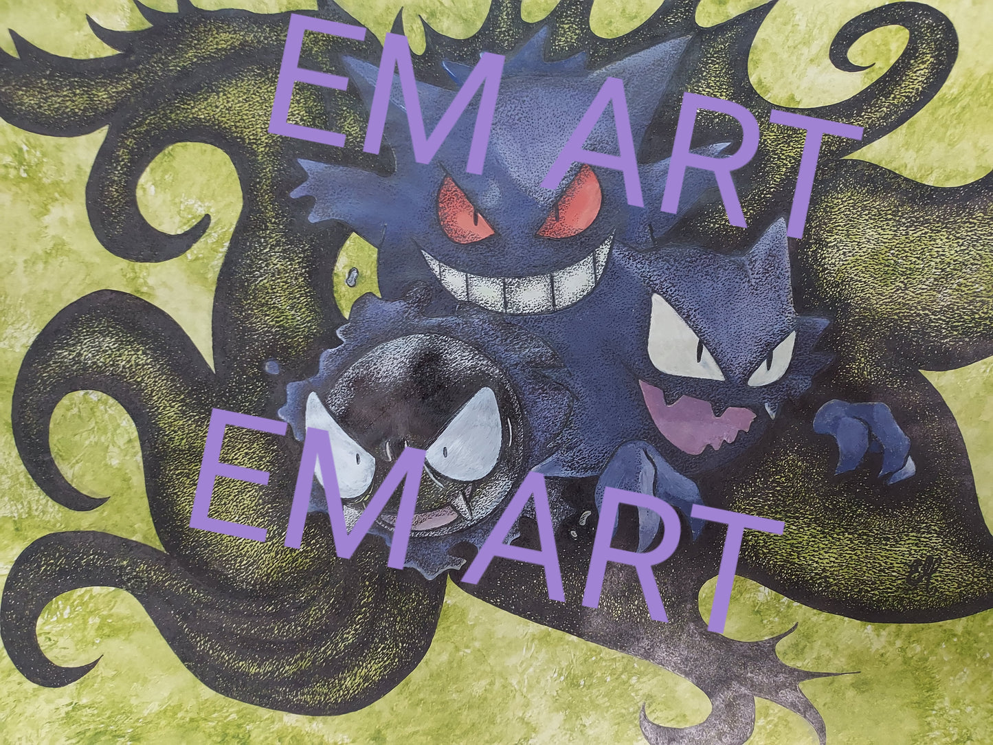 EM ART Gengar Evolution pokemon